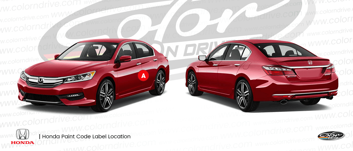 HONDA paint code label location diagram